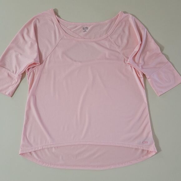 Women's Champion C9 Pink Athletic Top Raglan Sleeve Back Cutout - Picture 1 of 8
